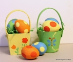 Painted Paper Mache Easter Baskets and Eggs-001